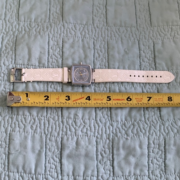 Louis Vuitton White Speedy Watch Working USED Authentic - Picture 15 of 15